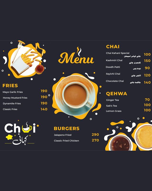 Chai Kahani menu