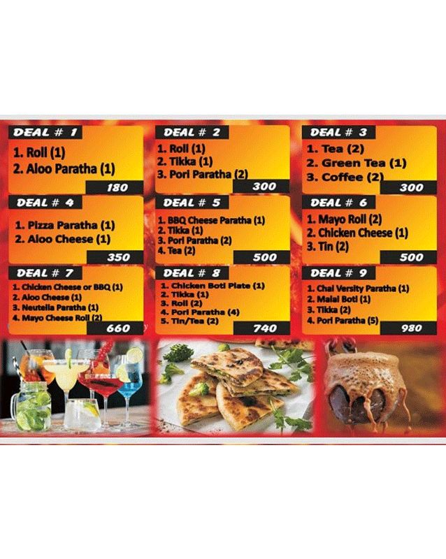 Chai Varsity  menu