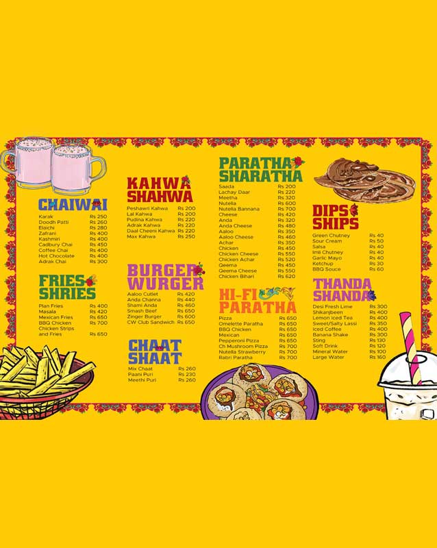 Chai Wala menu