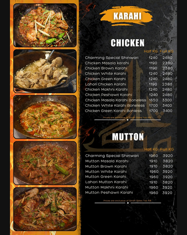 Charming Snack Bar menu