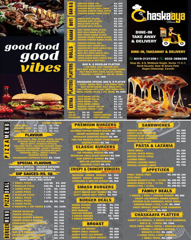 Chaskaaya  menu