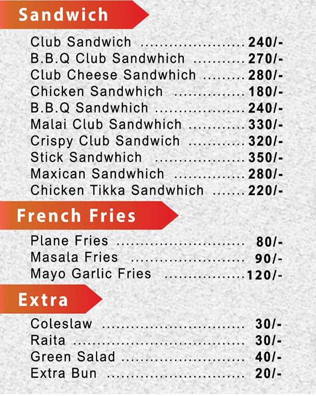 Chatkazz Foods menu