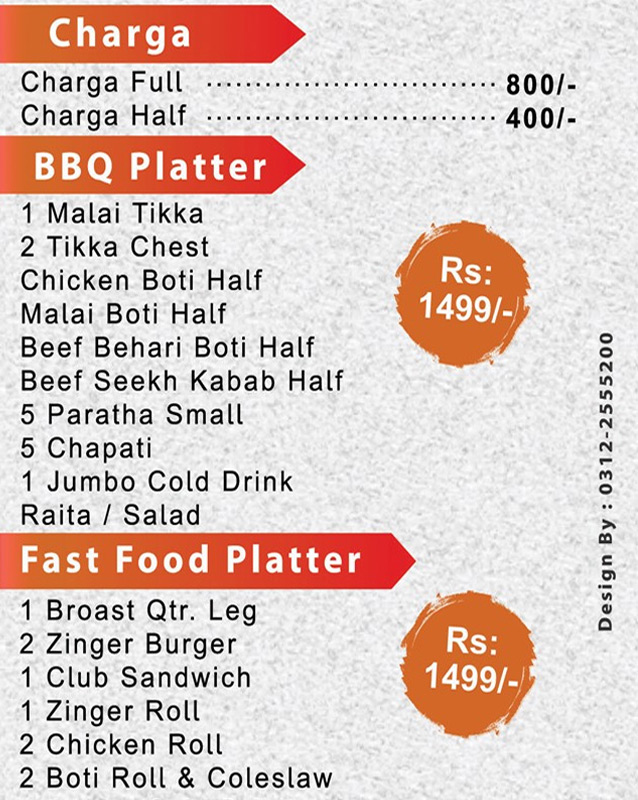 Chatkazz Foods menu