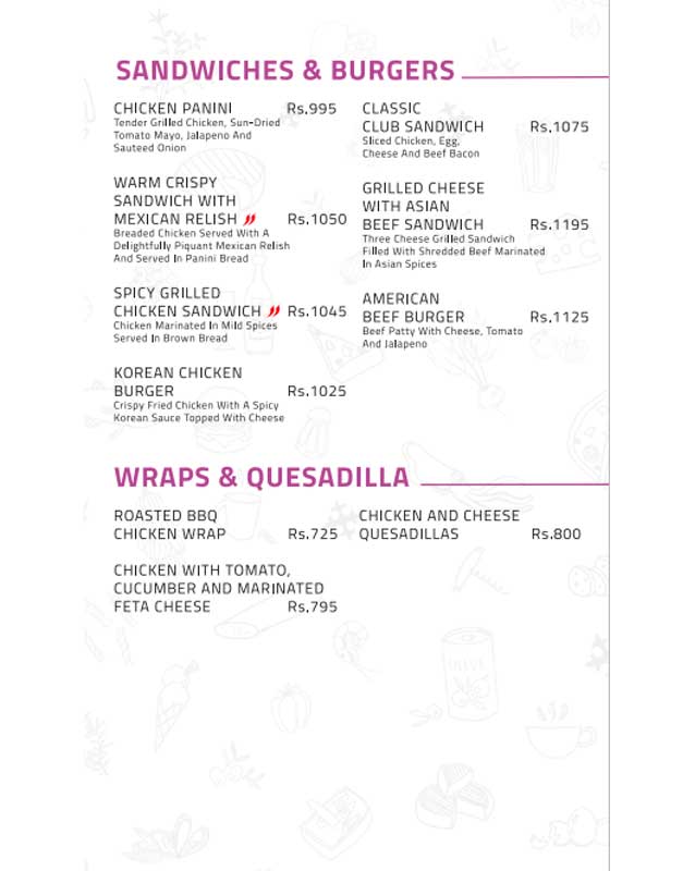 Chatterbox Cafe menu