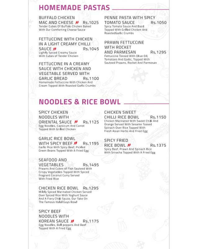Chatterbox Cafe menu