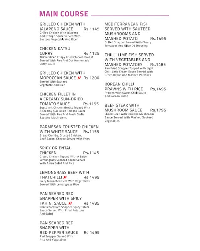 Chatterbox Cafe menu