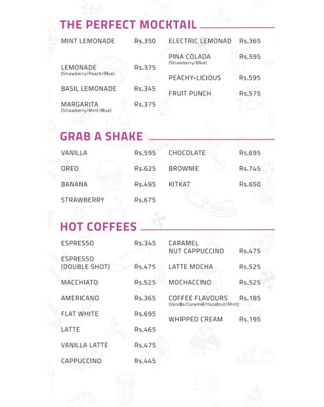 Chatterbox Cafe menu
