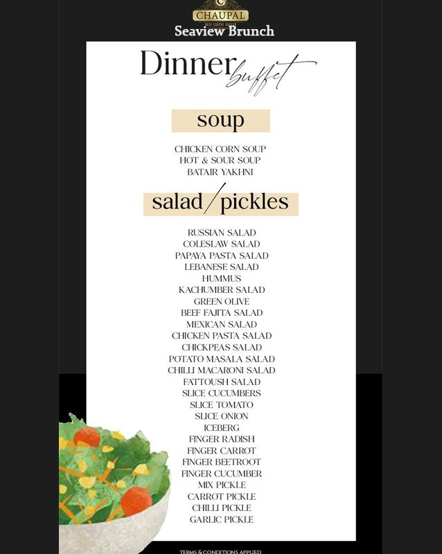 Chaupal Desi Exotic Buffet menu