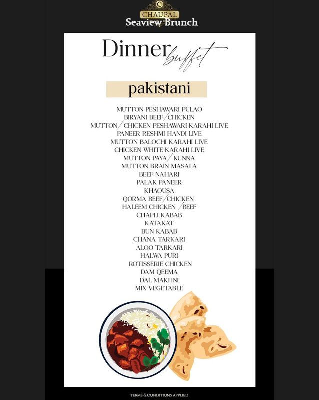Chaupal Desi Exotic Buffet menu