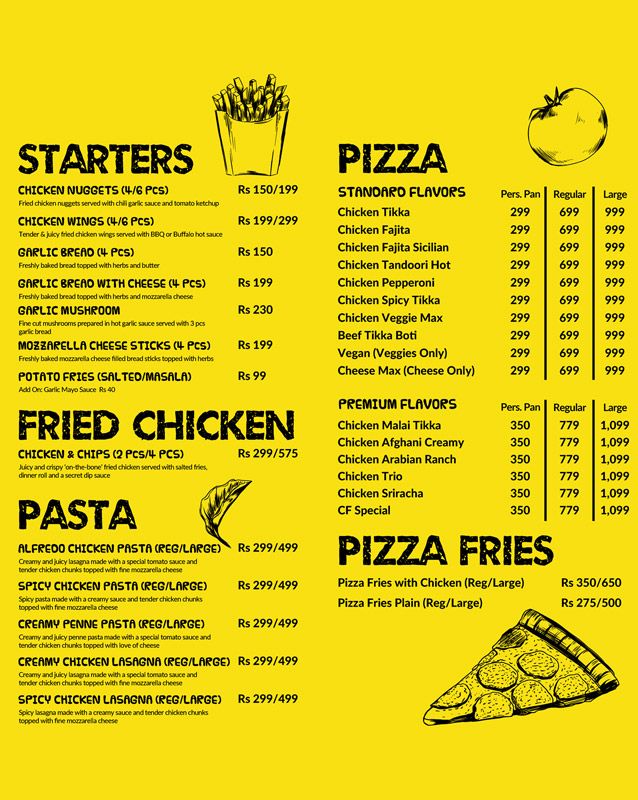 Cheddar Fuel menu