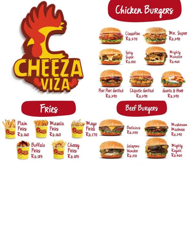 CheezaViza menu