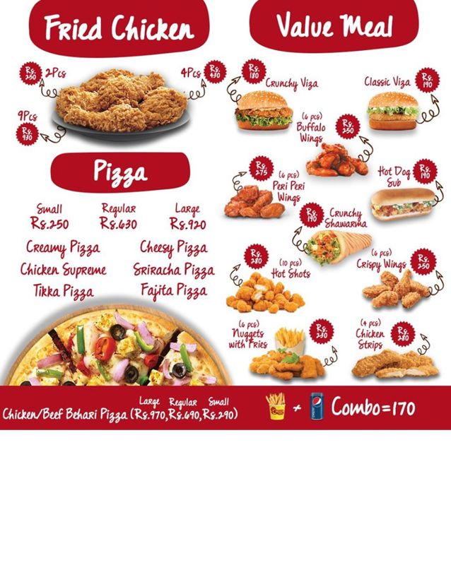 CheezaViza menu