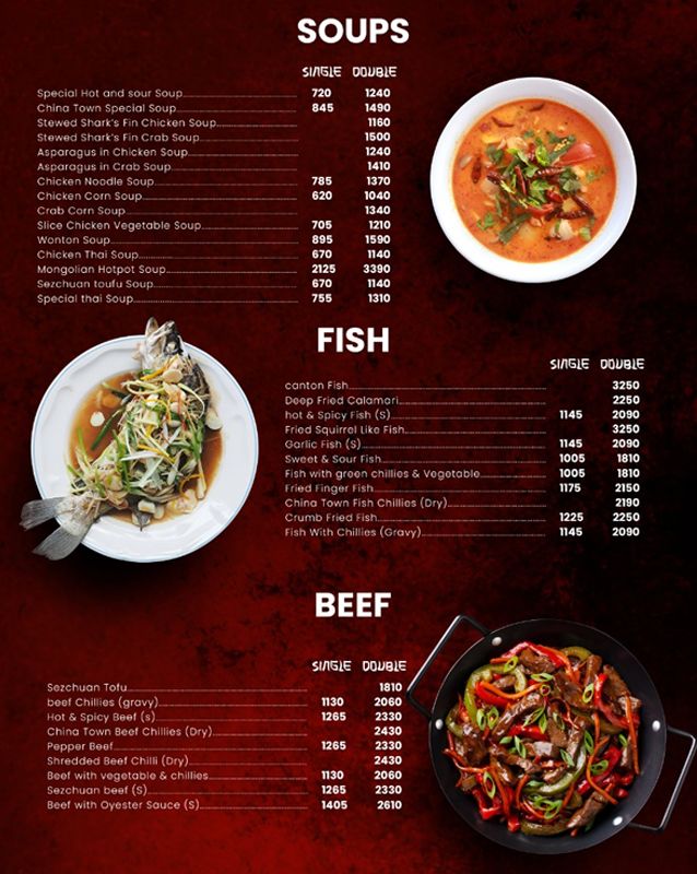 China Town Karachi menu