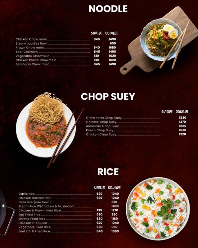 China Town Karachi menu
