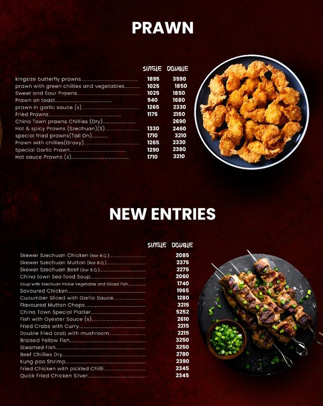 China Town Karachi menu