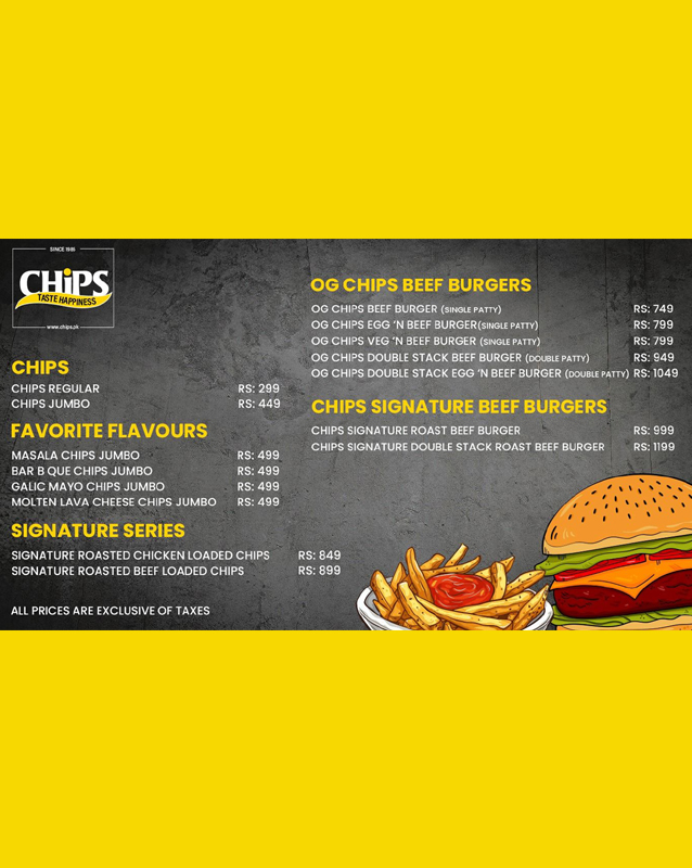 Chips Fast Food menu