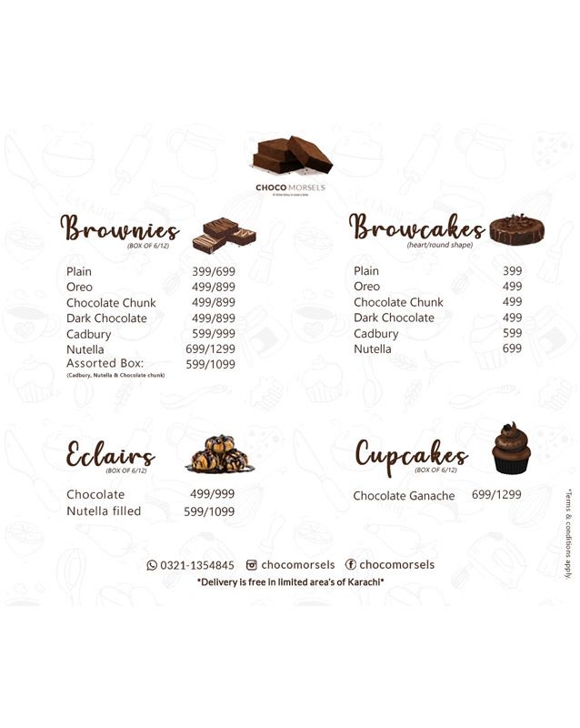 Choco Morsels menu