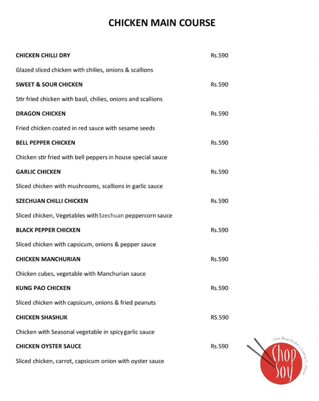 ChopSoy menu