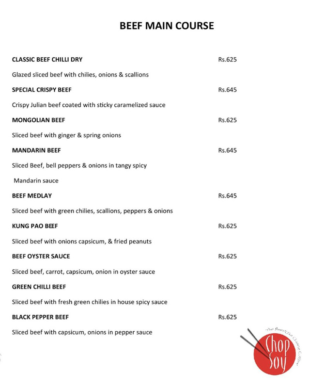 ChopSoy menu
