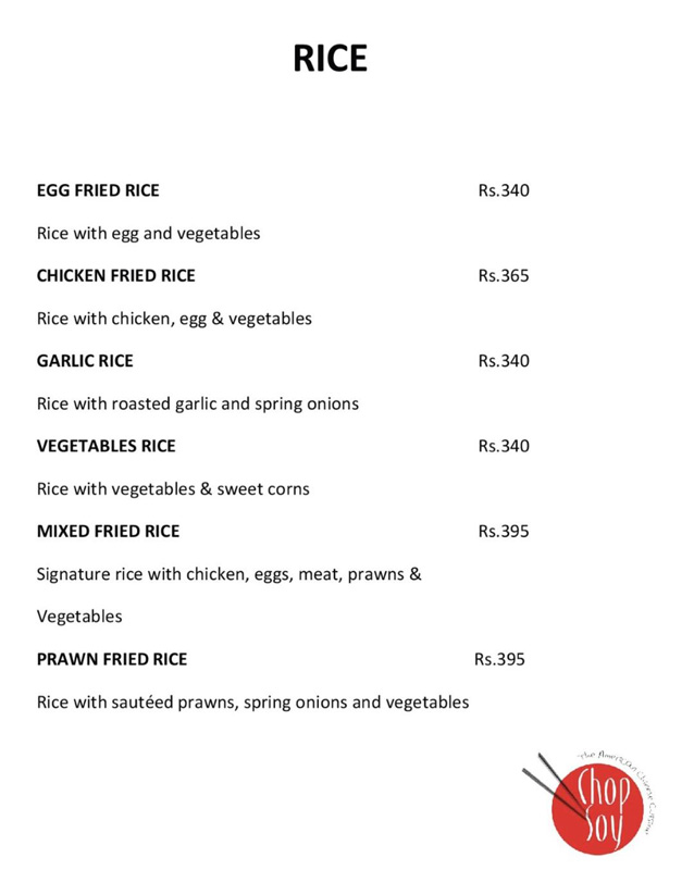 ChopSoy menu