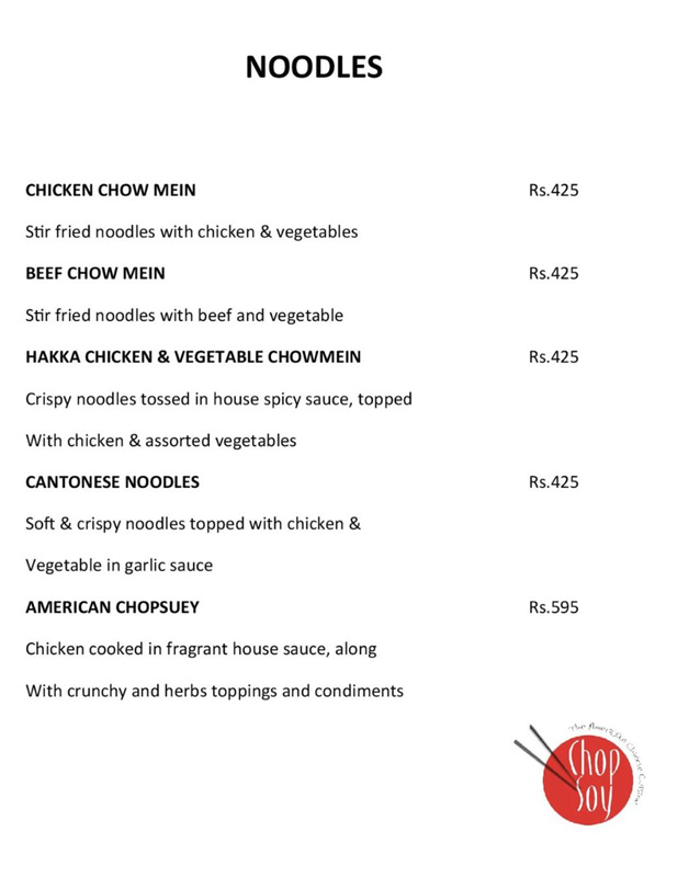 ChopSoy menu