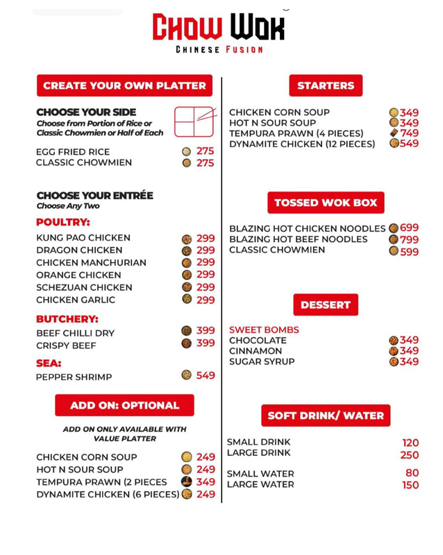Chow Wok menu