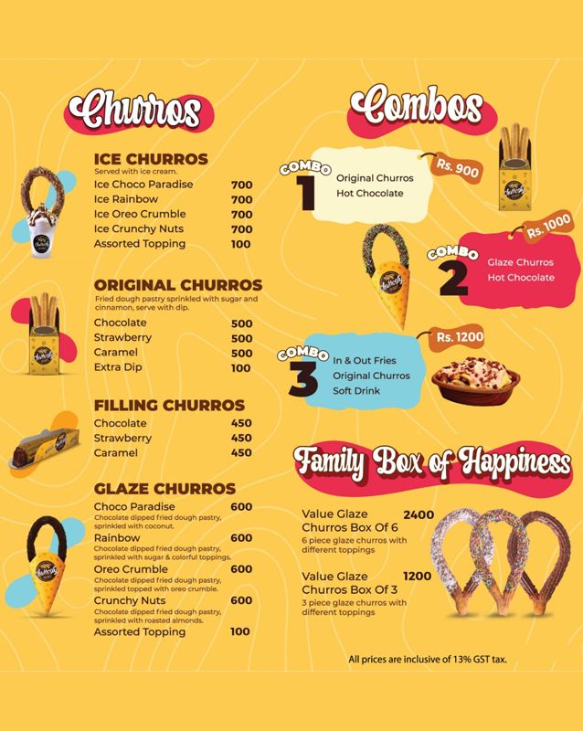 Churrosity menu
