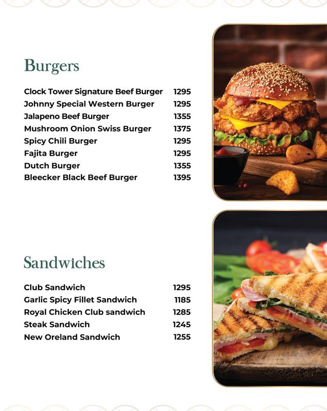 Clock Tower - The Food Bazaar menu