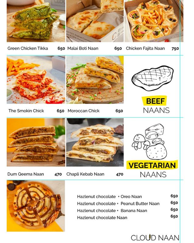 Cloud Naan menu