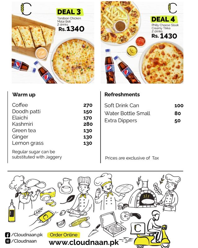 Cloud Naan menu