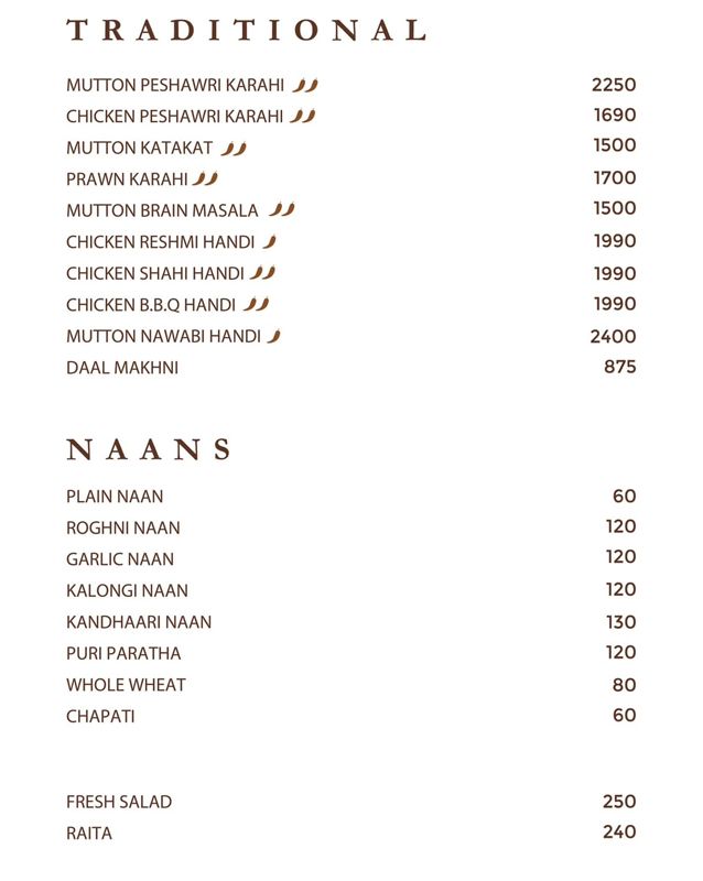 Coconut Grove Pakistan menu