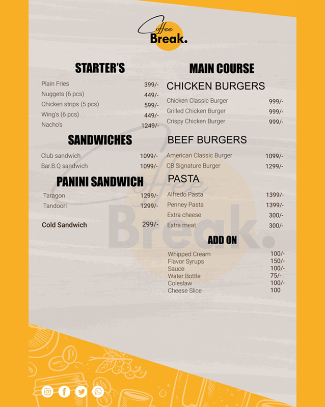 Coffee Break   menu