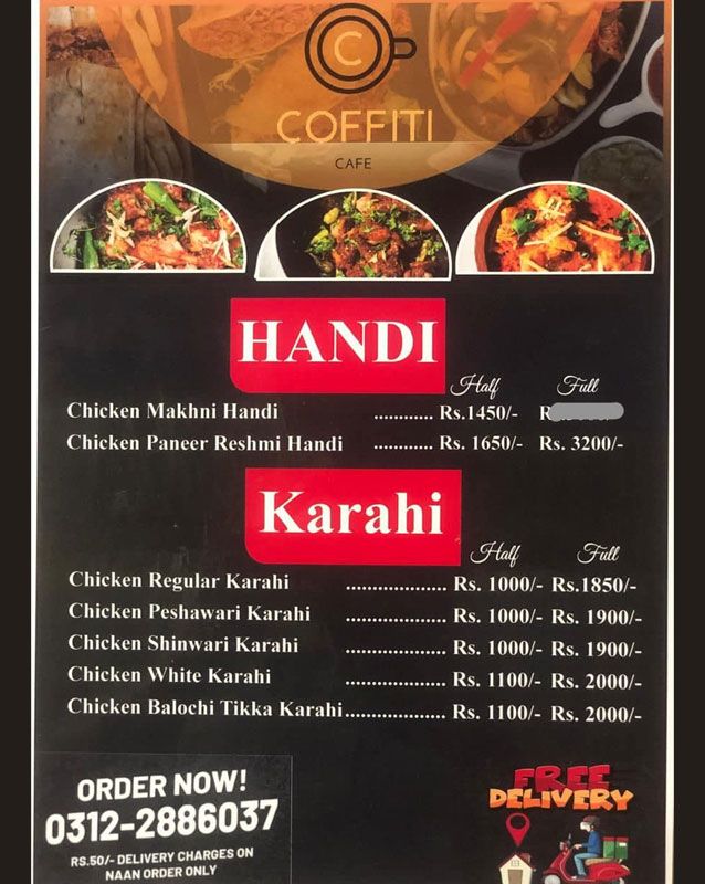 Coffiti Cafe menu