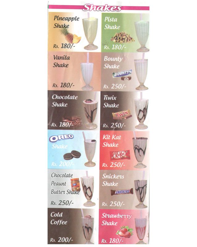 Cool Inn Ice Cream & Shakes menu