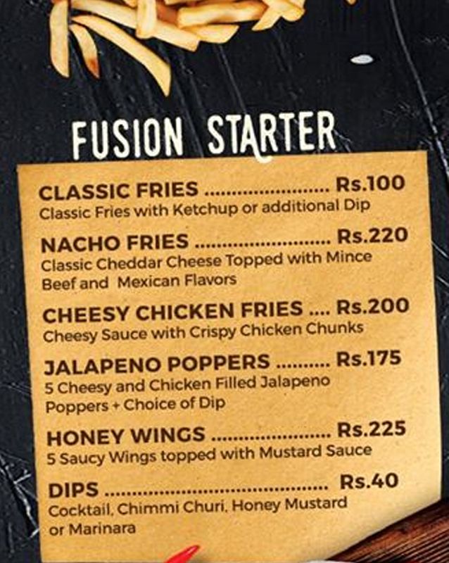 Crave Barn menu