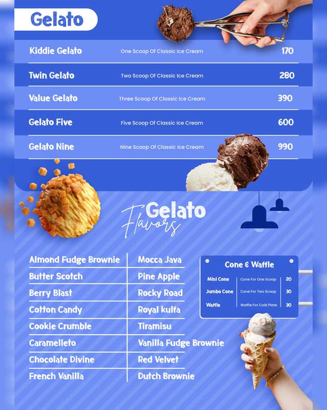 Creamello menu