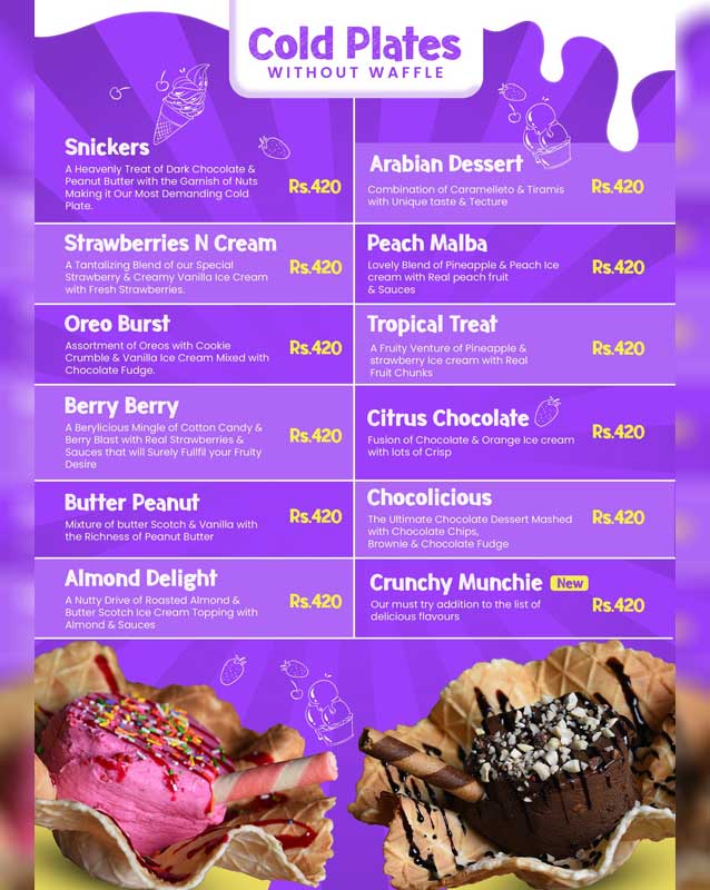 Creamello menu