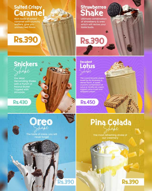 Creamello menu