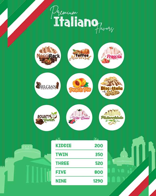 Creamello menu