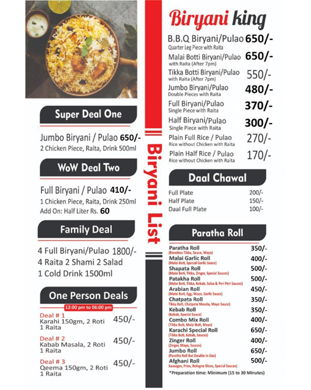 Crispy Broast menu