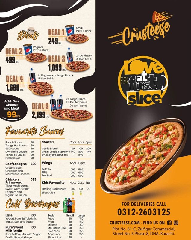 Crusteese menu