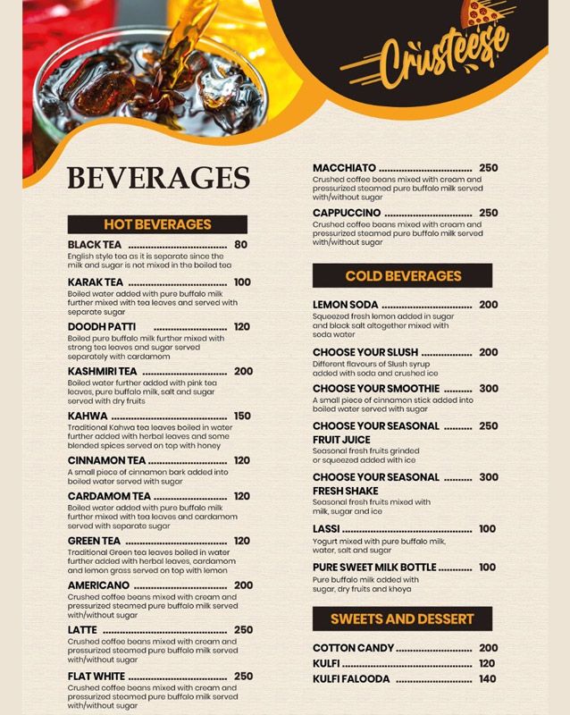 Crusteese menu