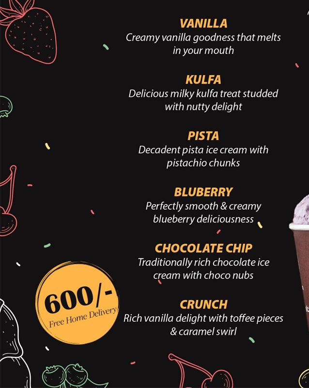 Crème Villa menu