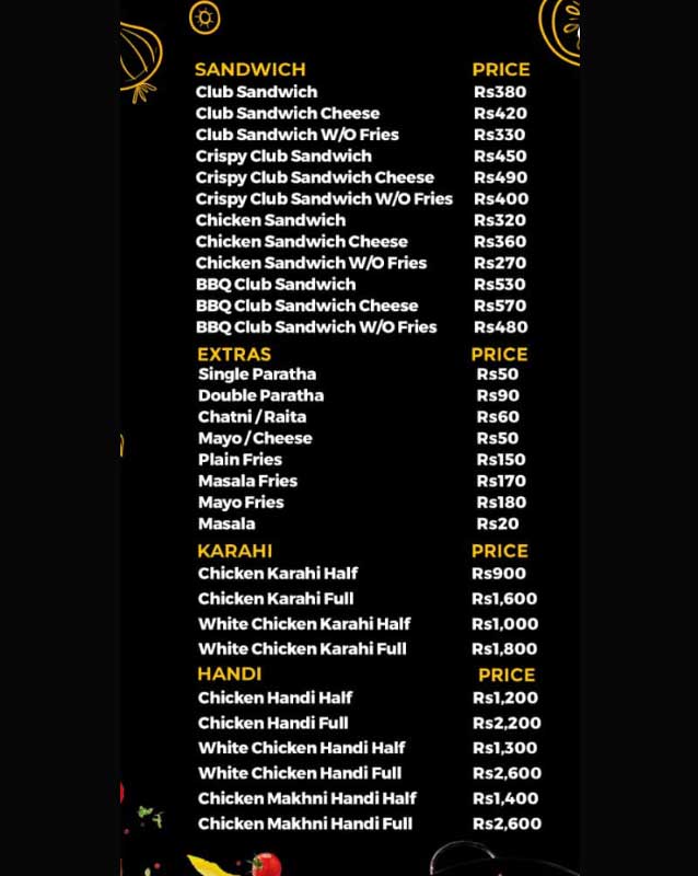 D Chowk menu