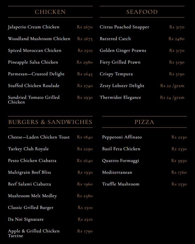 Da Noi menu