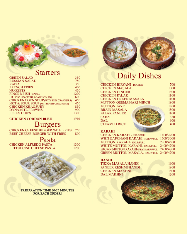 Daily Dubai Restaurant menu
