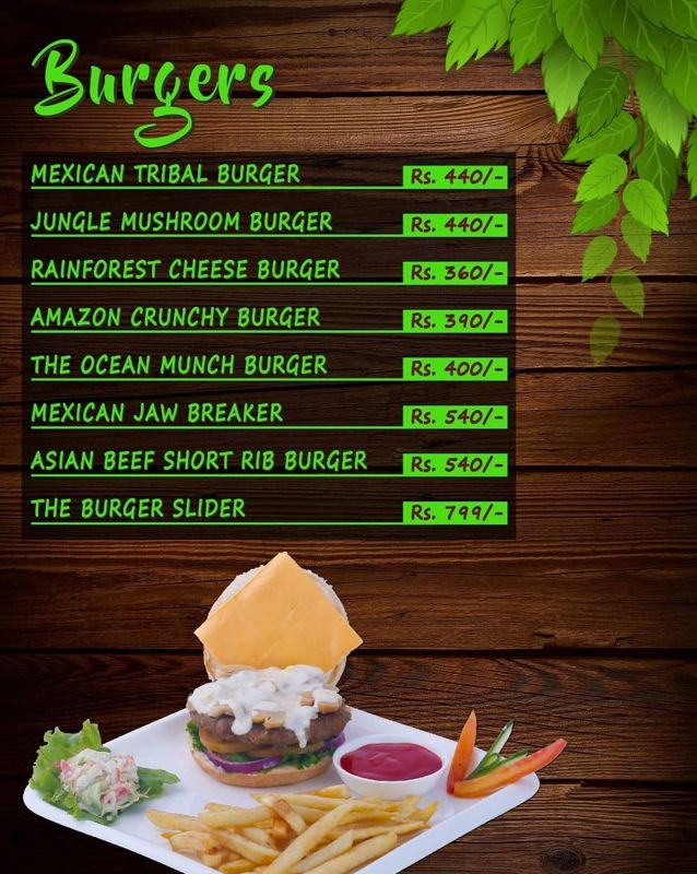 Daintree Lounge menu