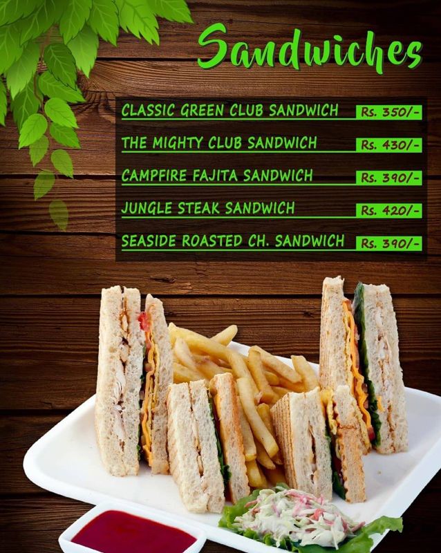 Daintree Lounge menu