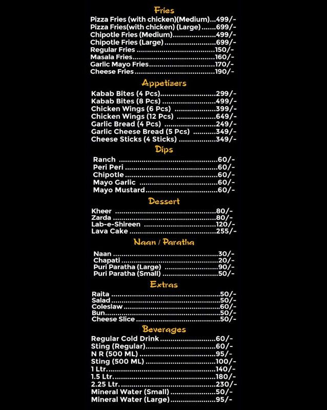Darbar menu