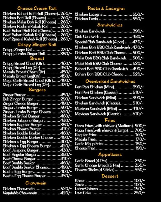 Darbar Haleem & Biryani menu